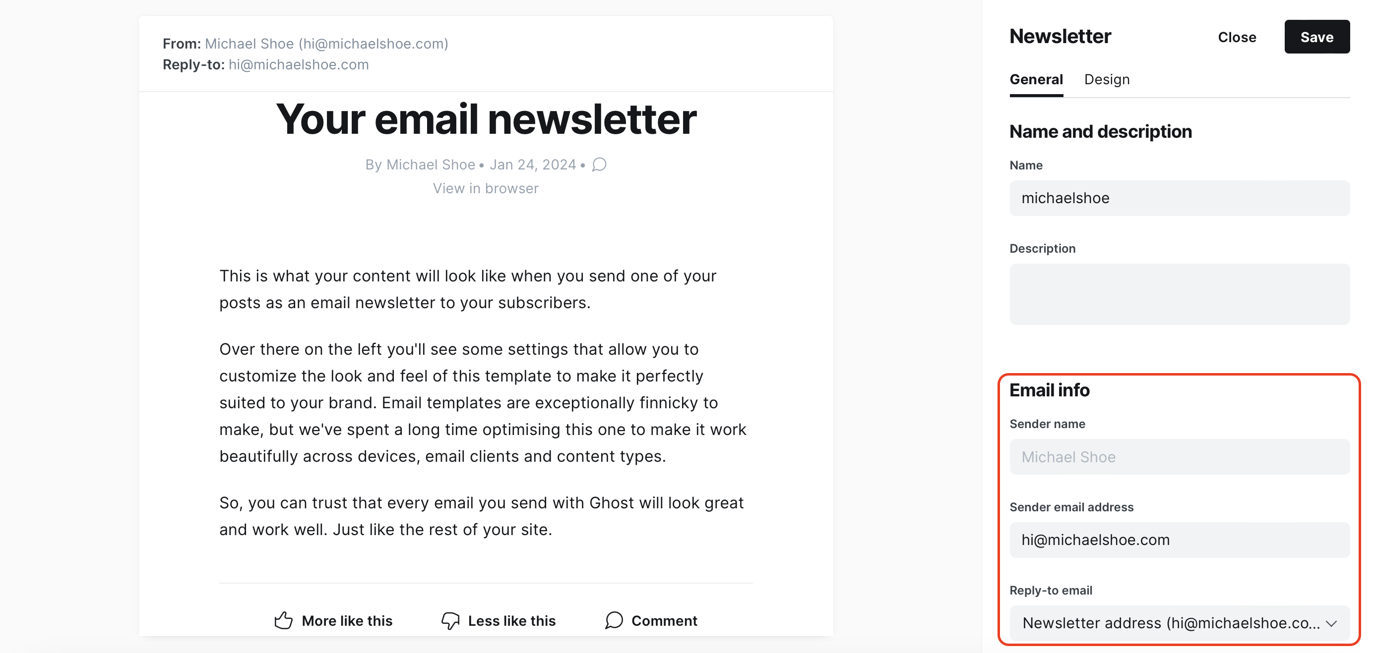 Ghost email configuration: how to send newsletters from your own email address with Ghost (Pro)